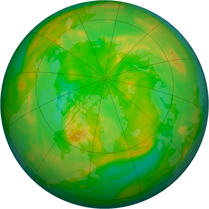 Arctic ozone map for 19 June 1999